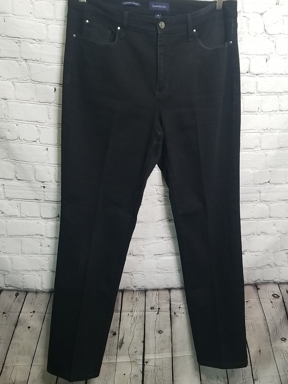 Charter Club Black Jeans Lexington Straight Size 14